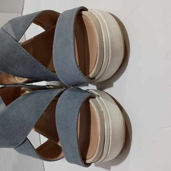 Dr Scholl's Scout High Suede Velcro Closure Wedge Heel Sandals Size 7 - Picture 8 of 11